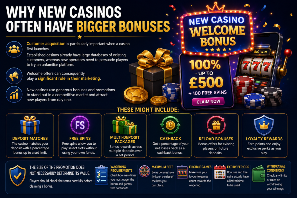 why new casinos often have bigger bonuses